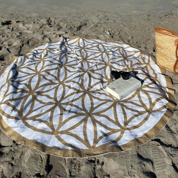 Strand-Decke - Blume des Lebens für Garten, Strand u.a. - IRIS AURA SHOP