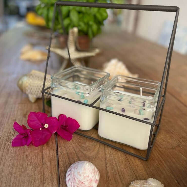 Sojakerzenset handgefertigt gegen Moskitos - Spezialedition Sojawachs 2 x 432gr. - IRIS AURA SHOP