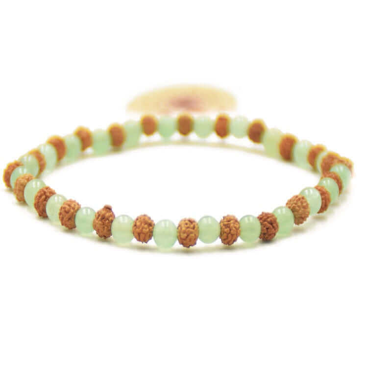 Mala Armband - Pure Heart - Miniatur-Rudrakshas und Aventurin-Edelsteinen, aufgrund ihrer ähnlichen Größe harmonisch kombiniert - IRIS AURA SHOP