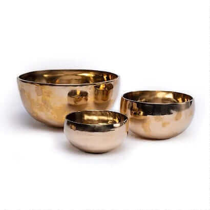 Klangschalen Shanti goldfarben in unterschiedlichen Größen - IRIS AURA SHOP