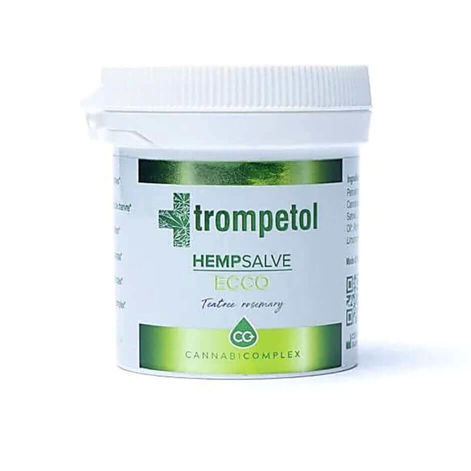 Entdecken Sie sanfte Pflege und Schutz mit Trompetol HEMP Salbe ECCO - Teebaum, Rosmarin - IRIS AURA SHOP