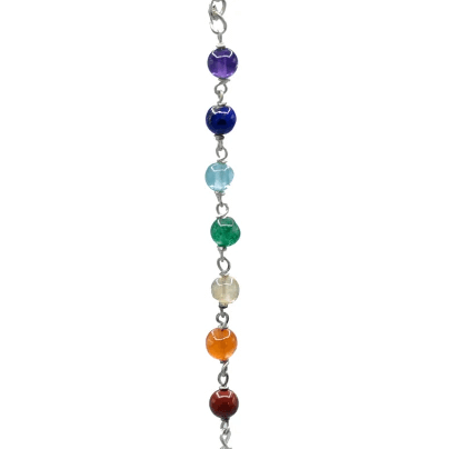 Rosenquarz-Pendel, ergänzt durch eine elegante Chakren-Kette - IRIS AURA SHOP