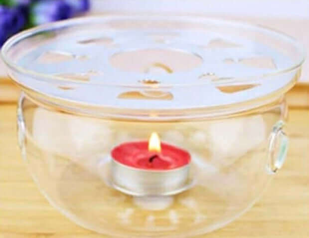 Glas Teewärmer - Stövchen - für Teekannen - IRIS AURA SHOP