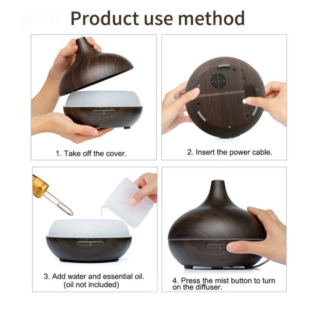 Electric aroma diffuser 500 ml with LED lighting: A touch of wellness for your home