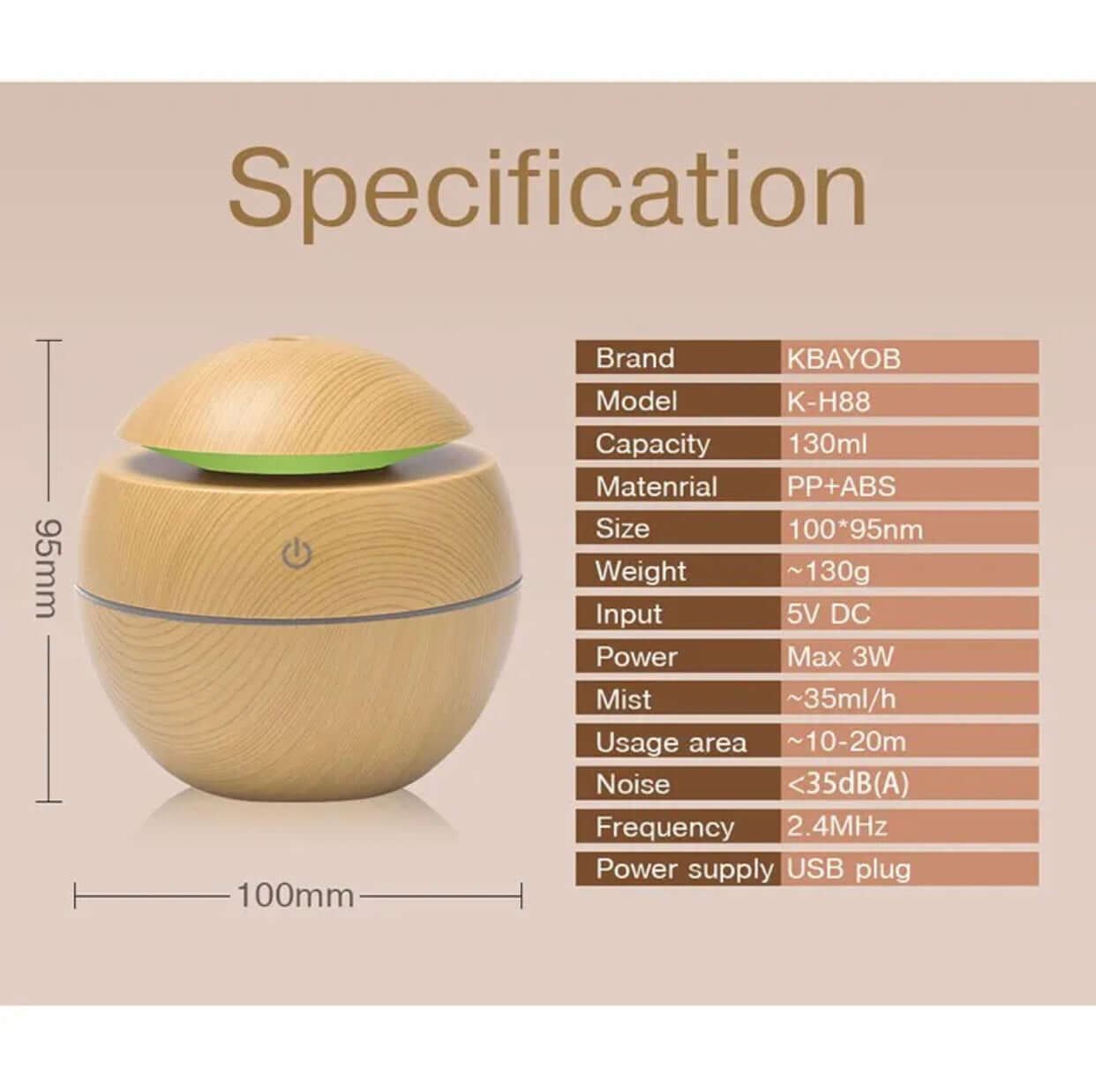 Mini wood grain humidifier for home: compact, stylish and efficient