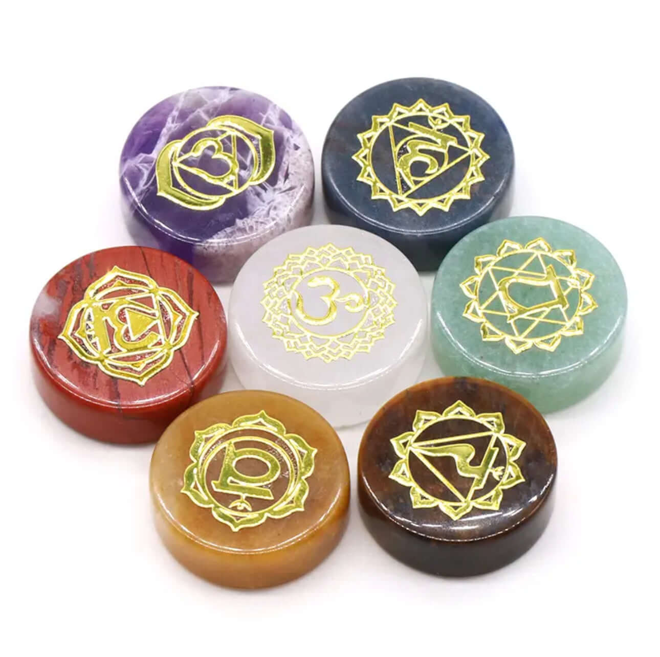 Juego de mini piedras de chakra (7 piezas) en un tubo de vidrio: su compañero energético y curativo en la vida cotidiana