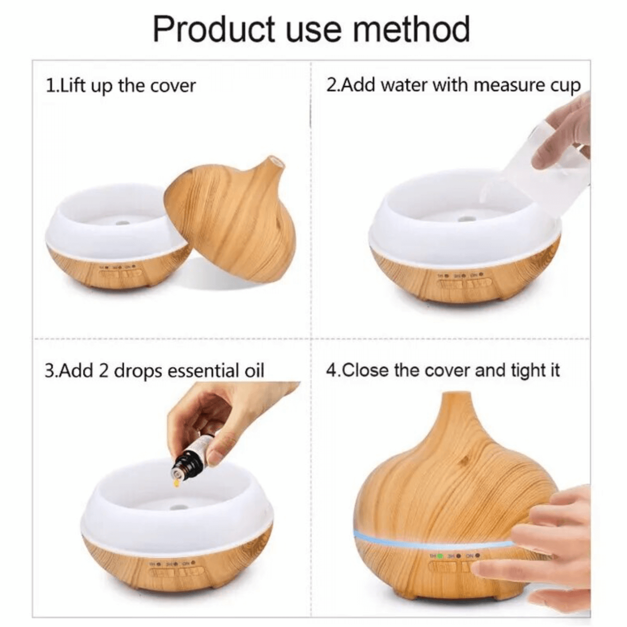 Electric aroma diffuser 500 ml with LED lighting: A touch of wellness for your home