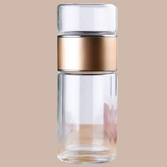 Glas-Teeflasche mit integriertem Tee-Infuser - Genuss & Stil in Einem! - IRIS AURA SHOP