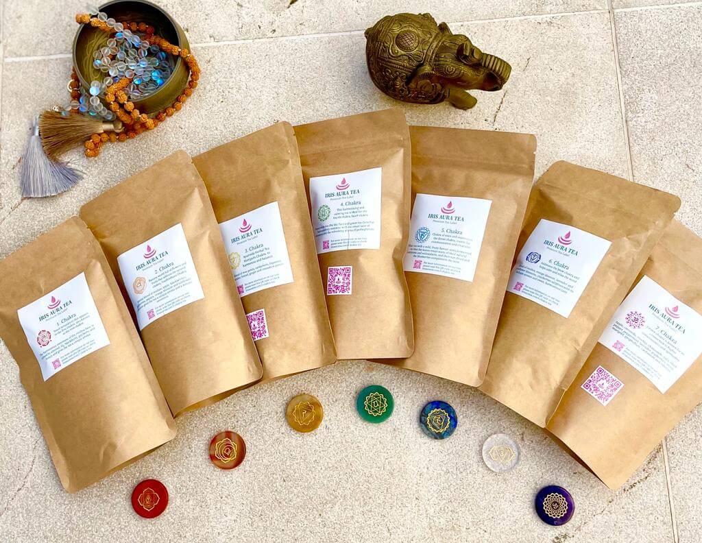 Unsere besondere Teemischung - Set aus allen Tees der Chakra Kollektion (1. - 7. Chakren) - IRIS AURA SHOP