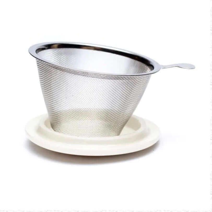 Teetasse mit Sieb und Deckel mit Mandala Symbol - IRIS AURA SHOP