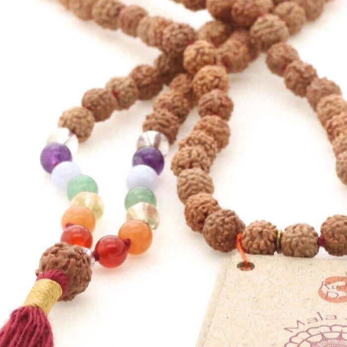 Mala Halskette - Chakra Balance Mala - fördert die Balance und Verbindung der Chakren - IRIS AURA SHOP