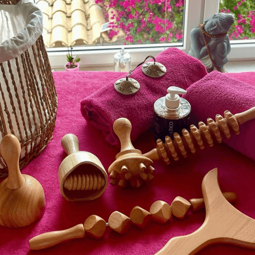 Holz-/ Bambutherapie - Behandlung in der Praxis in Andratx, Mallorca - IRIS AURA SHOP