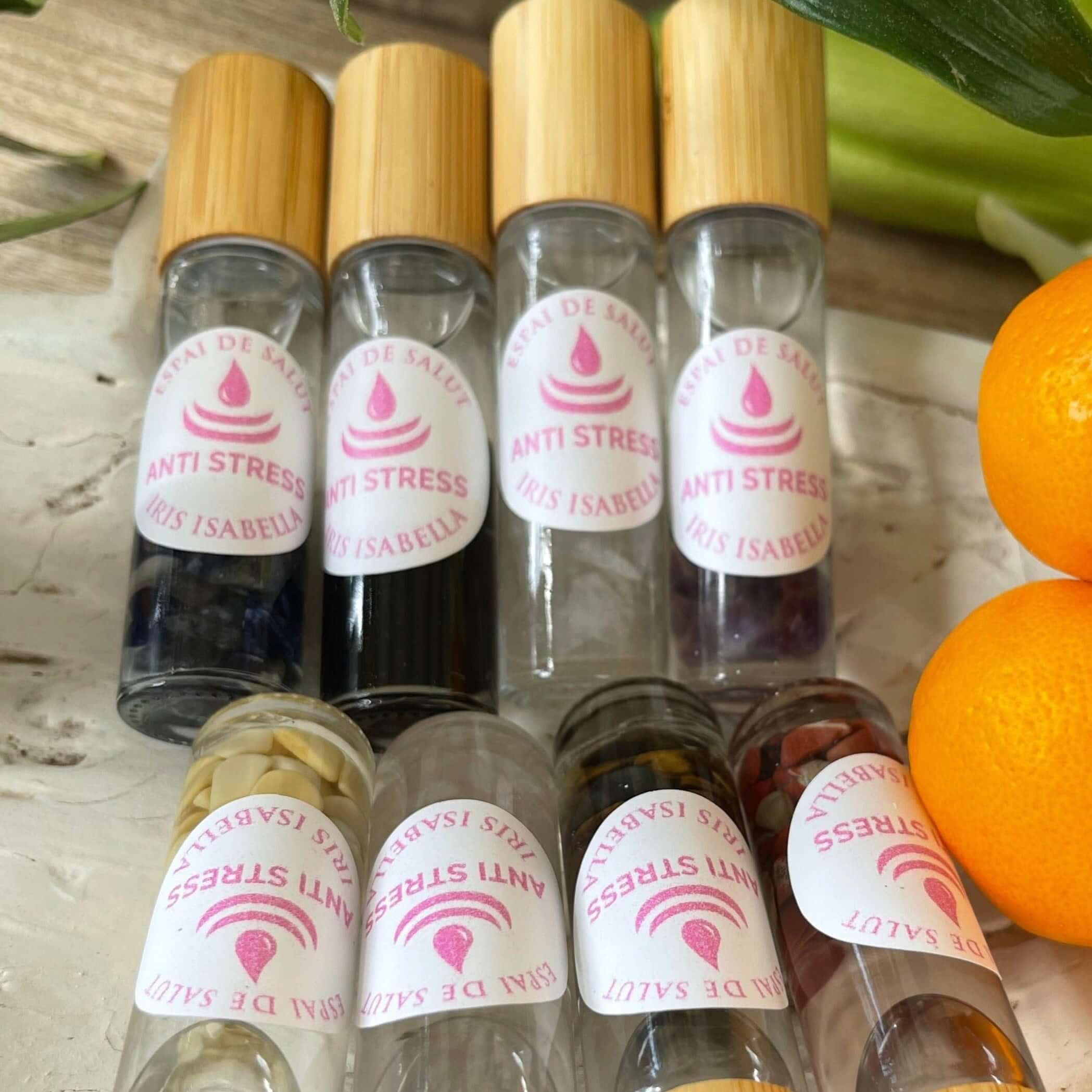 Rosenquarz Glasroller für Anti Stress: Natürliche Entspannung immer griffbereit - IRIS AURA SHOP