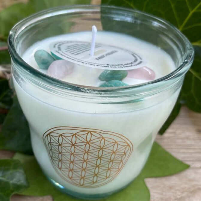 Sojakerzen, 200gr. Wachs, handgefertigt und harmonisierend - IRIS AURA SHOP