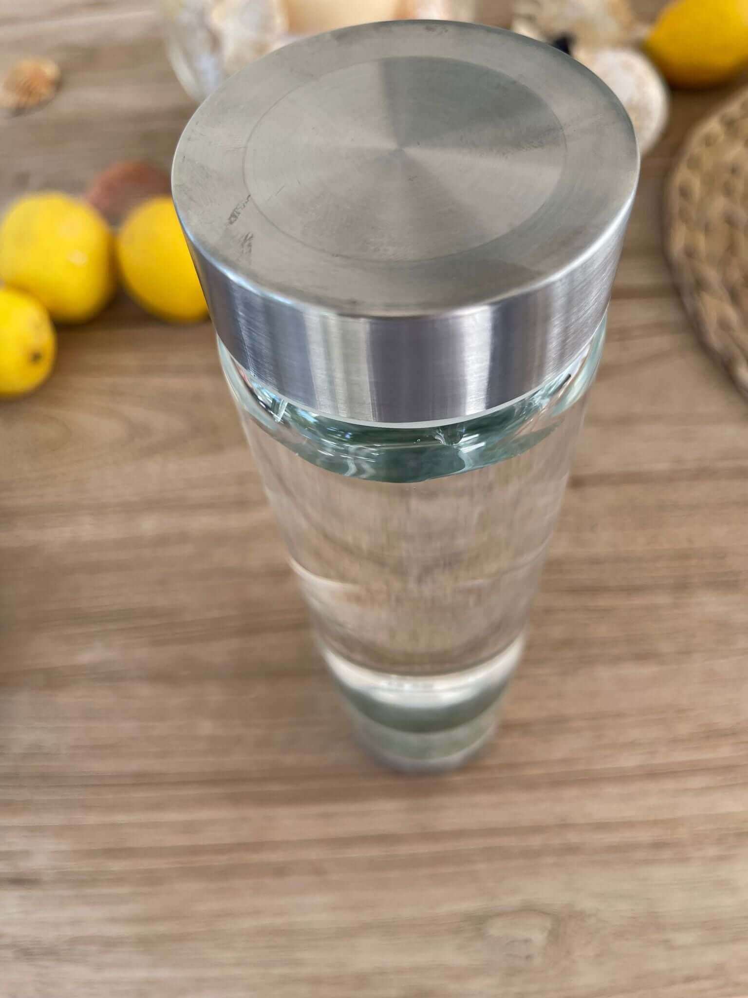 Erfrischende Energiequelle: Spirit up Glas-Flasche mit Heilstein-Bereich - Mehr als nur Trinken! - IRIS AURA SHOP