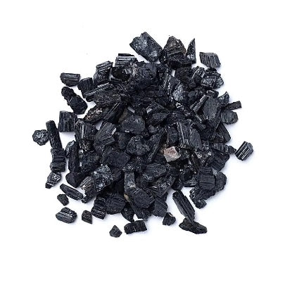 Stein Chips Kollektion je 100 g – Naturschätze 5-20 mm – schwarzer Turmalin, Bergkristall, Amethyst und Rosenquarz