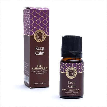 Mezcla de aceites esenciales Keep Calm Song of India: Calma y serenidad en cada botella. ¡Relájate con aromas armoniosos!