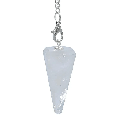 Bergkristall-Pendel, veredelt durch eine anmutige Chakrakette - IRIS AURA SHOP