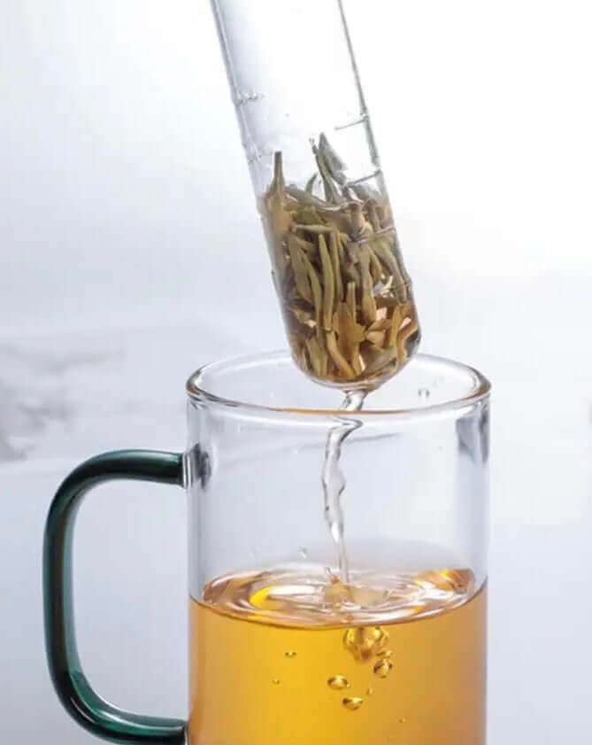 Glas-Tee-Infuser im kreativen Rohrdesign - Tee-Filter für Tassen, ausgefallener Filter für lose Teekräuter - IRIS AURA SHOP
