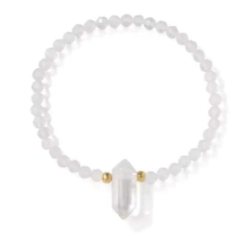 Handgefertigtes Bergkristall-Armband mit Goldakzenten - Ein funkelndes Juwel der Heilung und Harmonie - IRIS AURA SHOP