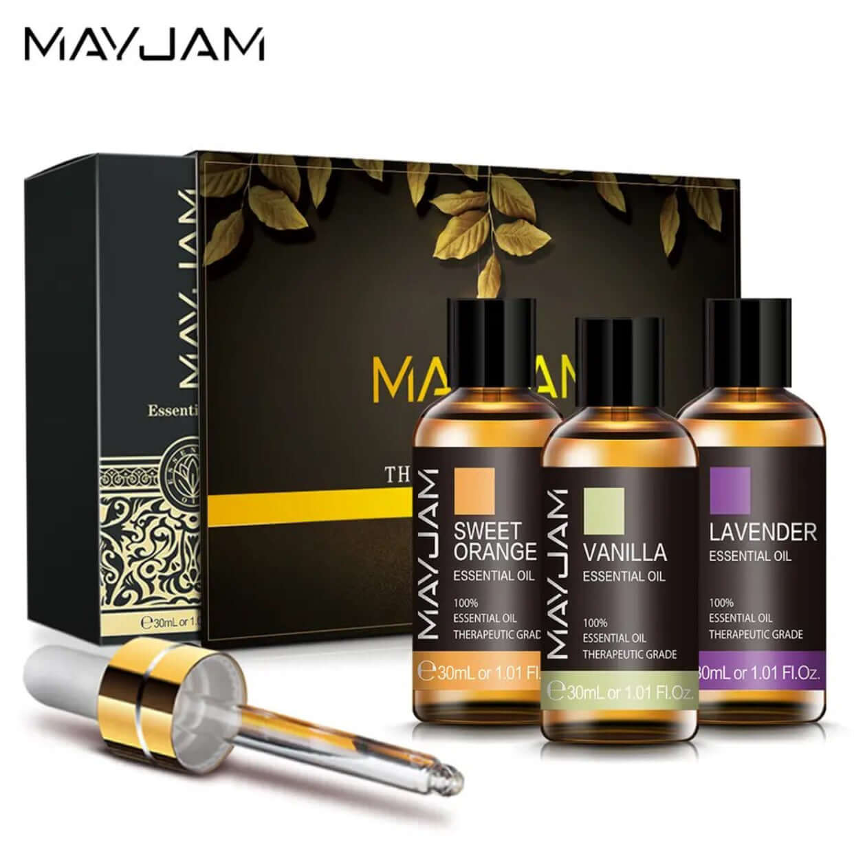 Set of 3 MAYJAM Essential Oils - Soul Spa - Pamper your senses with vanilla, lavender & sweet orange