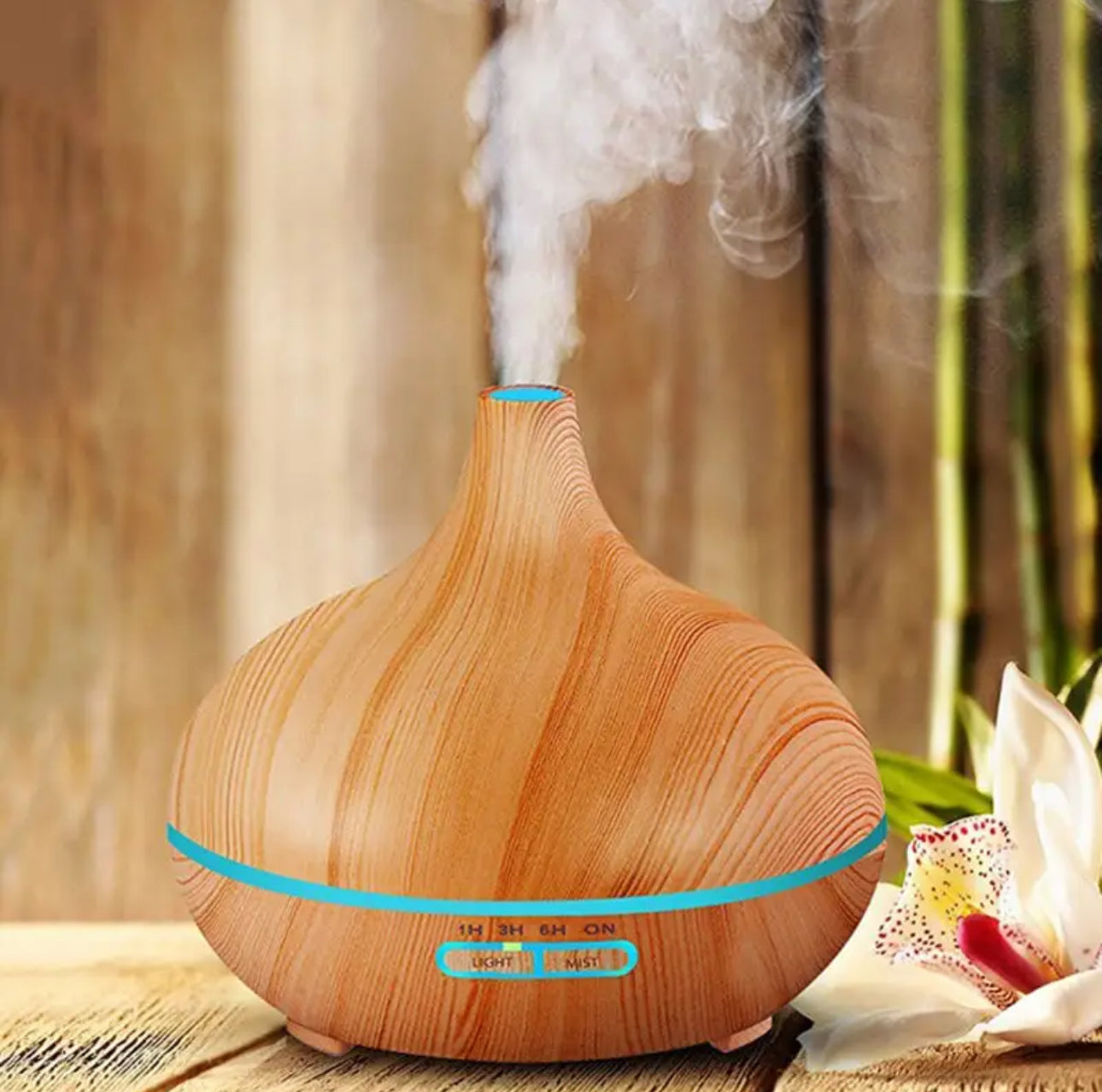 OFERTA SET - Difusor de aromas eléctrico 500 ml con LED y aceites 30 ml (3 piezas)