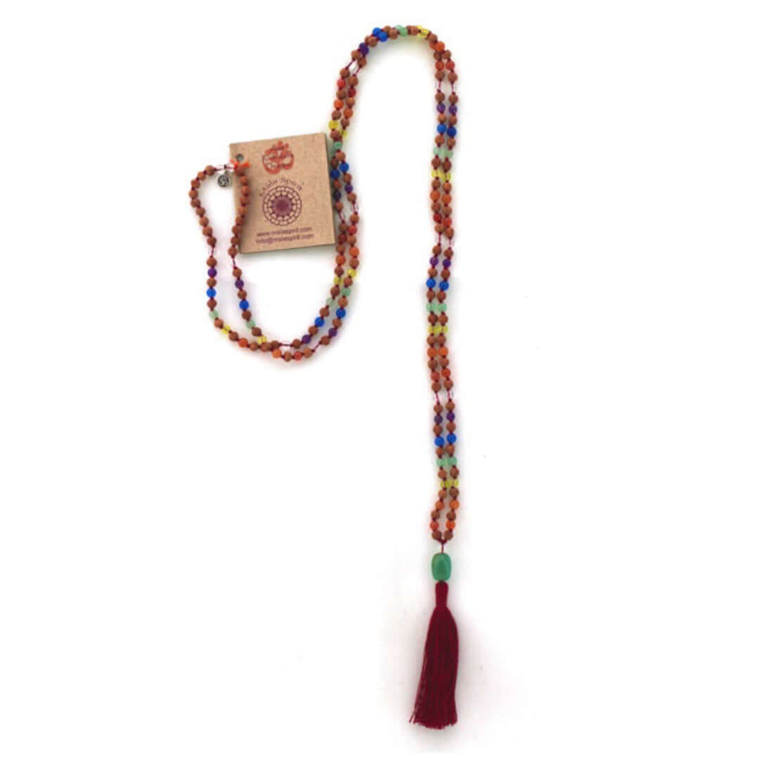 Mala Halskette - Chakra Heart Mala - spirituell kraftvoller Schmuck, fördert Harmonie und Gleichgewicht aller sieben Chakren - IRIS AURA SHOP