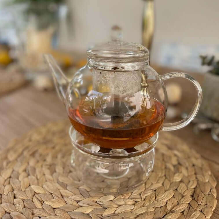Glas Teewärmer - Stövchen - für Teekannen - IRIS AURA SHOP