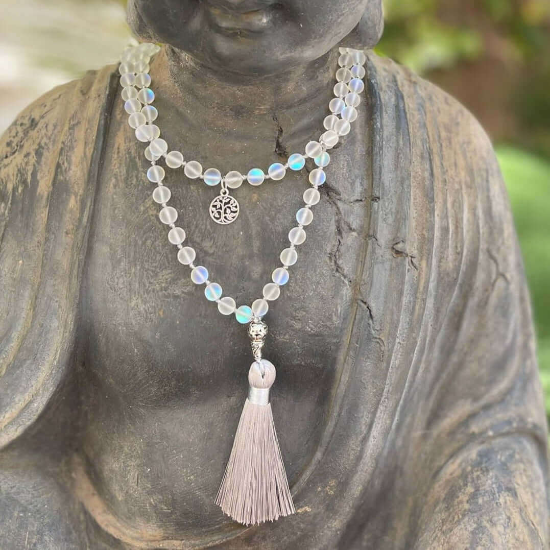 Mala Halskette Österreichisches Kristall 108 Perlen verknüpft einschl. Armband - IRIS AURA SHOP