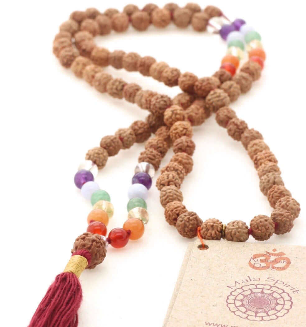 Mala Halskette - Chakra Balance Mala - fördert die Balance und Verbindung der Chakren - IRIS AURA SHOP